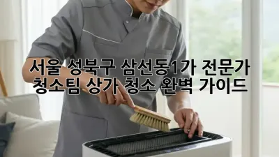 서울 성북구 삼선동1가 전문가 청소팀: 상가 청소 완벽 가이드